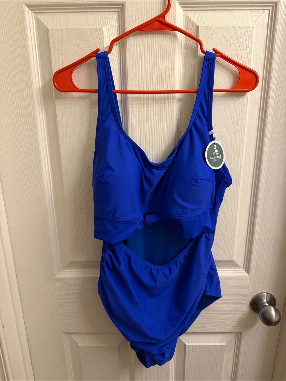 EoMenie Royal Blue One-Piece Swimsuit with Front Cut-Out